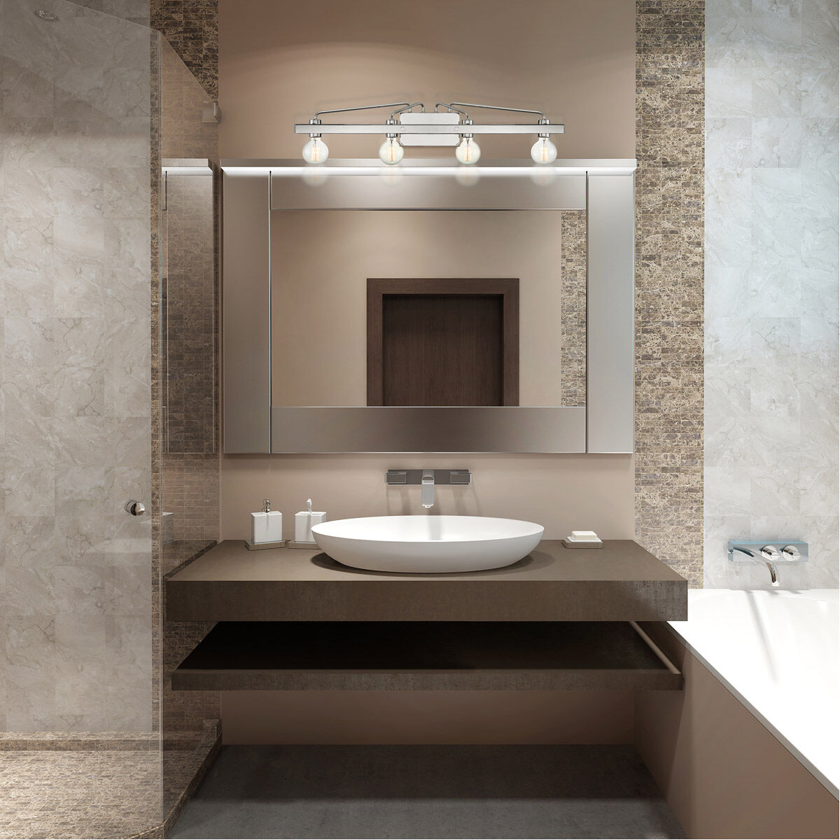 Ravella 3 Light 33.25 inch Polished Nickel Bath Bar Wall Light